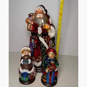 Thomas Pacconi vintage glass Christmas figurines Santa Claus holiday decor set